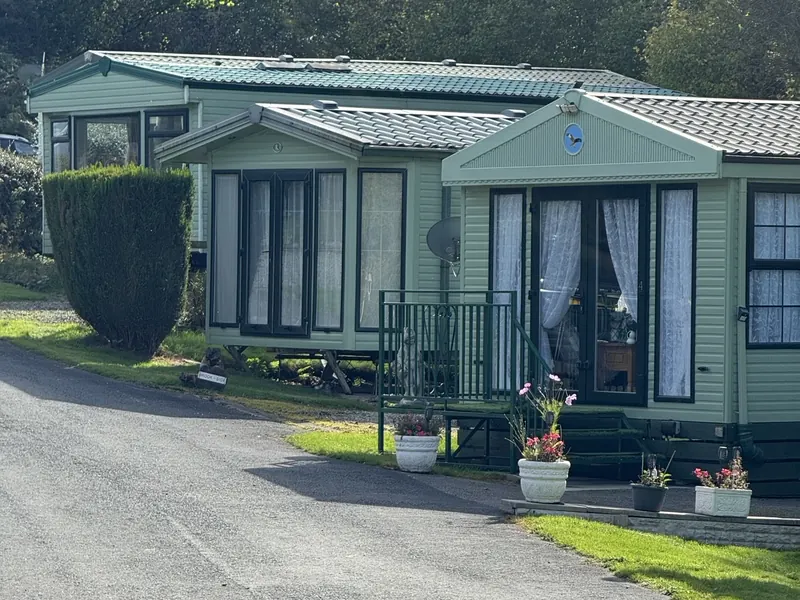 Holiday homes with decking and gardens at Caerau Park